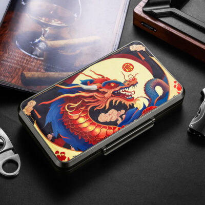 Aluminum The Year of Dragon Cigar Humidor Box Case