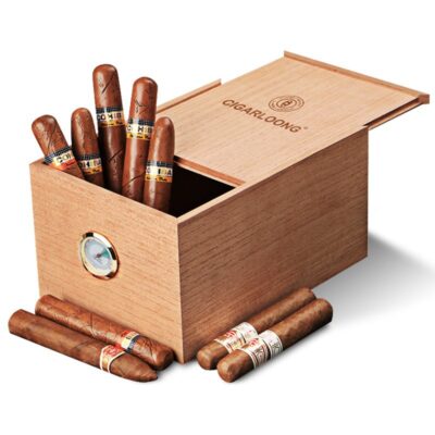 Exclusive Slide Type Large Cigar Humidor Box Case