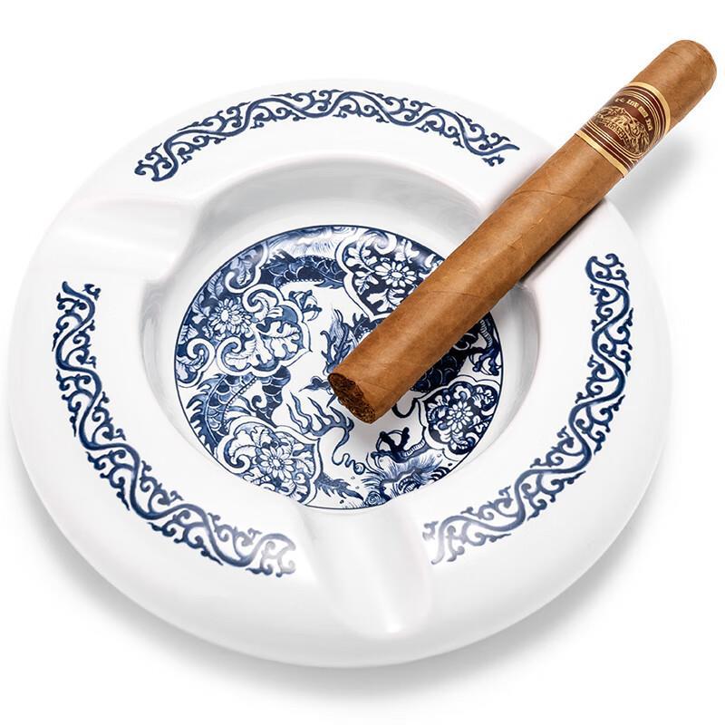 Creative Personality Ceramics Three Slot Cigar Painted Ashtray