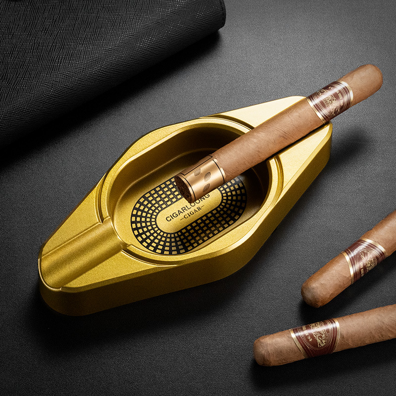 Luxury Resin Two Slot Cigar Painted Ashtray