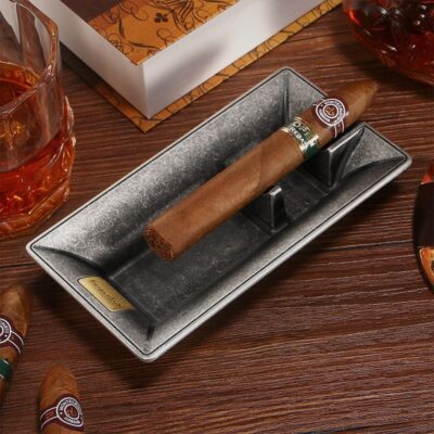 Vintage Titanium Metal Plating Single Cigar Ashtray