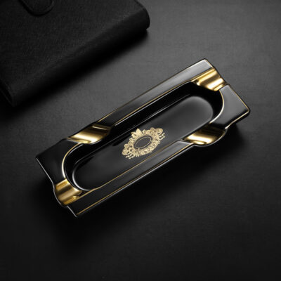 Premium Ceramics Four Slot Painting Cigar Ashtray