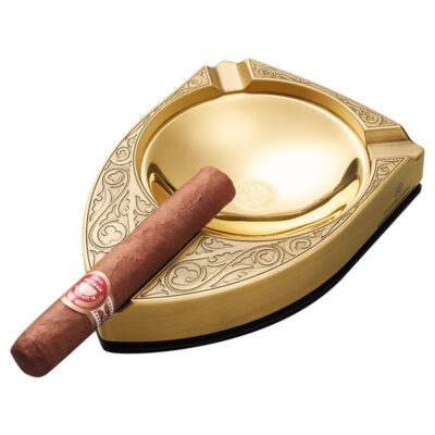 Vintage Titanium Metal Three Slot Relief Cigar Ashtray