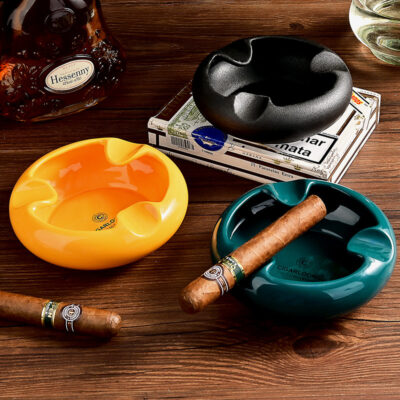 Classic Ceramics Three Slot Cigar Ashtray