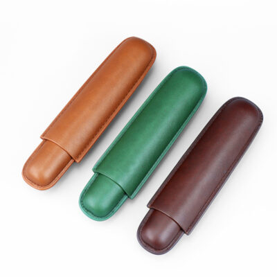 Luxury Travel Leather Single Cigar Case Holder