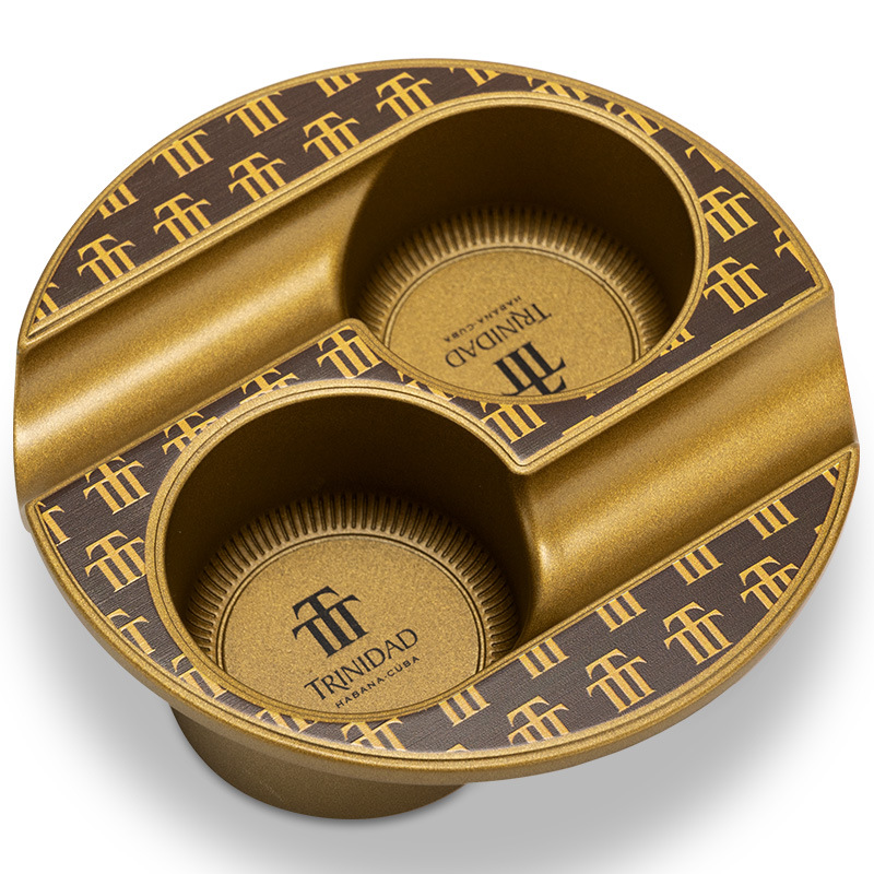 Vintage Etching Brass Tai Chi Pattern Cigar Ashtray - Image 10