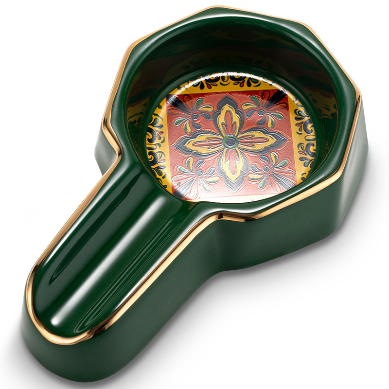 Classic Large Ceramics Single Slot Cigar Painted Ashtray - Image 10