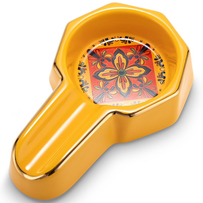 Classic Large Ceramics Single Slot Cigar Painted Ashtray - Image 11