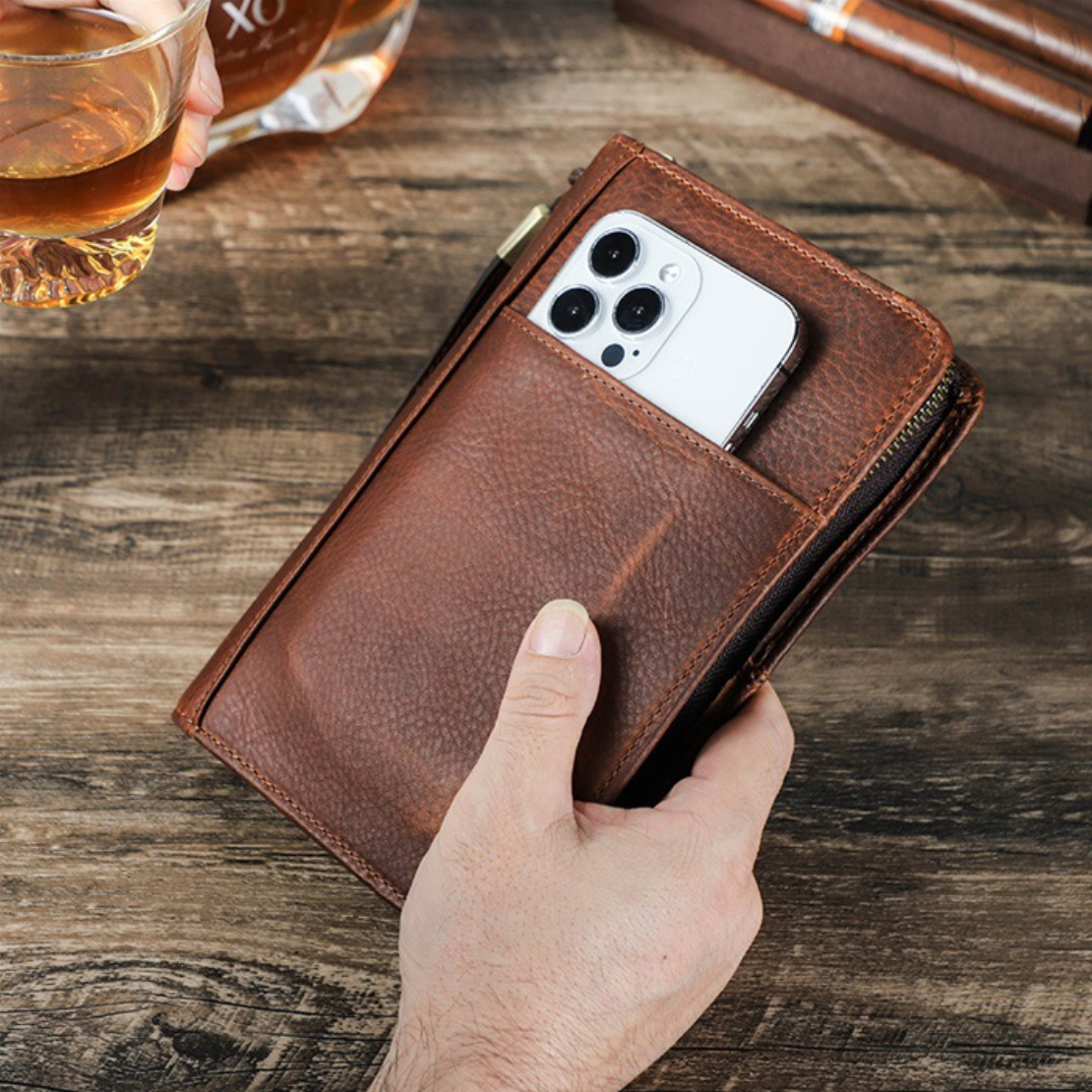 Travel Leather Cigar Humidor Case Pouch Storage Bag - Image 13