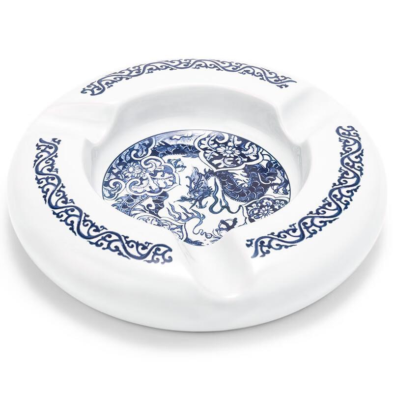 Creative Personality Ceramics Three Slot Cigar Painted Ashtray - Image 2