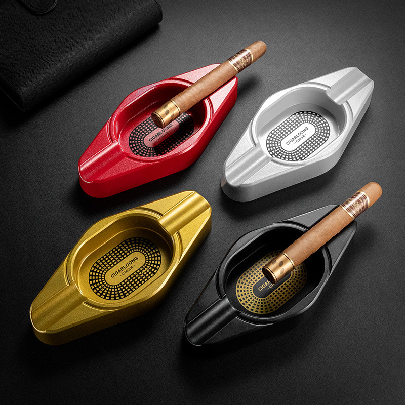 Luxury Resin Two Slot Cigar Painted Ashtray - Image 2