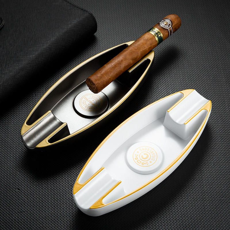 Luxury Travel Two Slot Cigar Painted Ashtray - Image 2