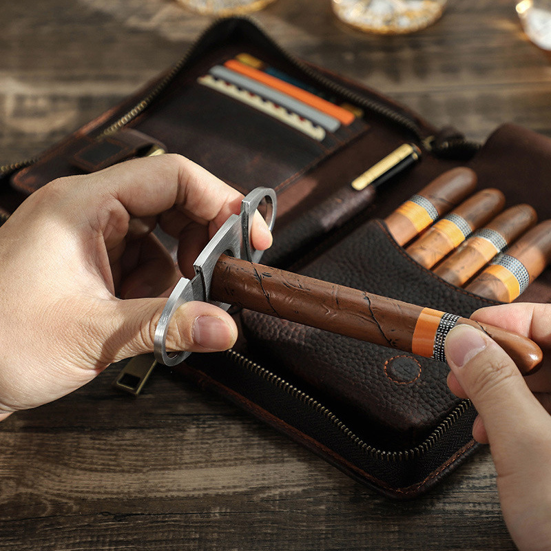 Travel Leather Cigar Humidor Case Pouch Storage Bag - Image 2