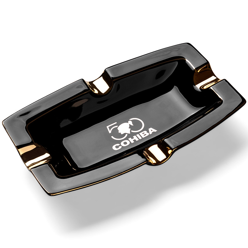 Cohiba Ceramics Four Slot Plated Cigar Ashtray - Image 2