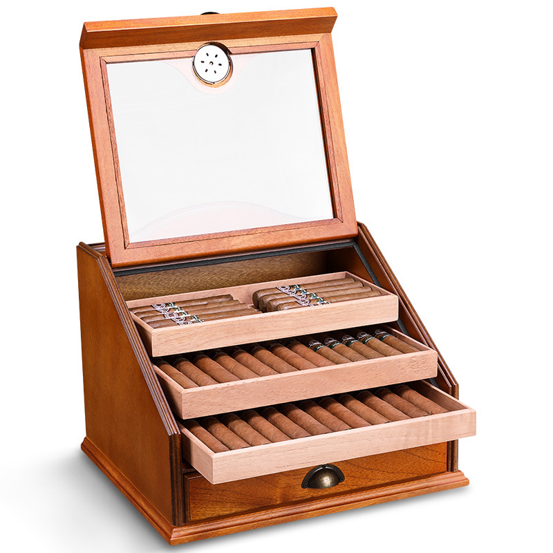 Vintage Rosewood Large Cigar Humidor Box Case - Image 3