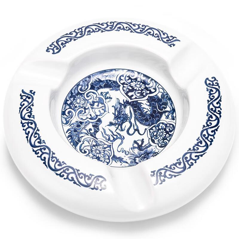 Creative Personality Ceramics Three Slot Cigar Painted Ashtray - Image 3