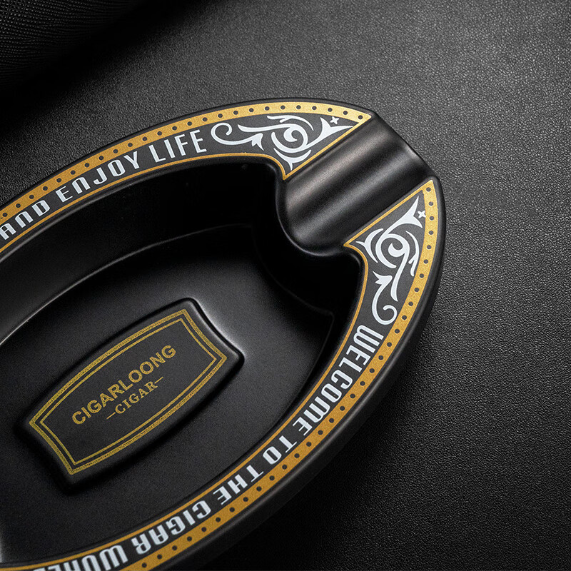 Luxury Elegant Resin Two Slot Cigar Painted Ashtray - Image 3