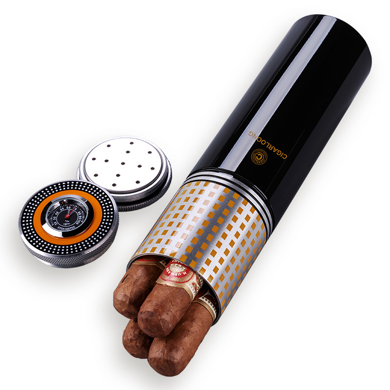 Cohiba Stainless Steel Cigar Tube Humidor Jar Case - Image 3