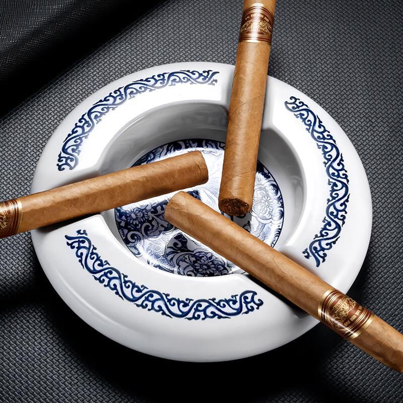 Creative Personality Ceramics Three Slot Cigar Painted Ashtray - Image 4