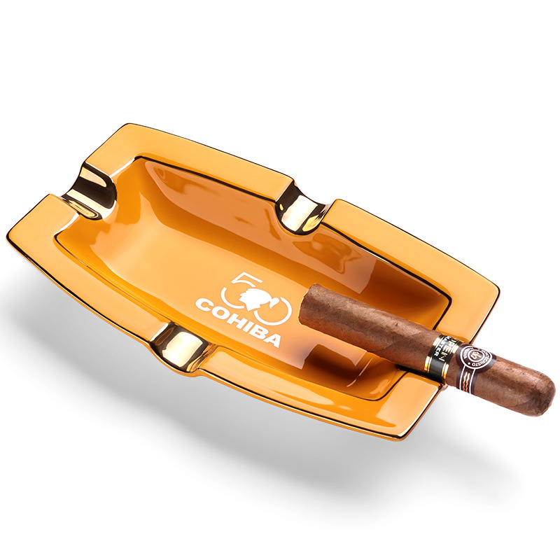 Cohiba Ceramics Four Slot Plated Cigar Ashtray - Image 4