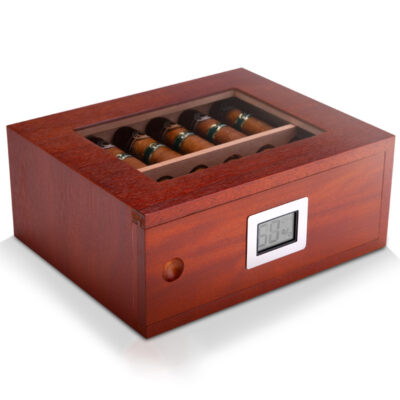 Premium Redwood Large Cigar Humidor Box Case