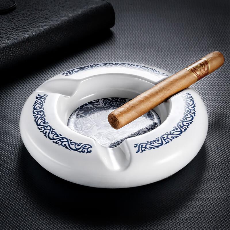 Creative Personality Ceramics Three Slot Cigar Painted Ashtray - Image 5