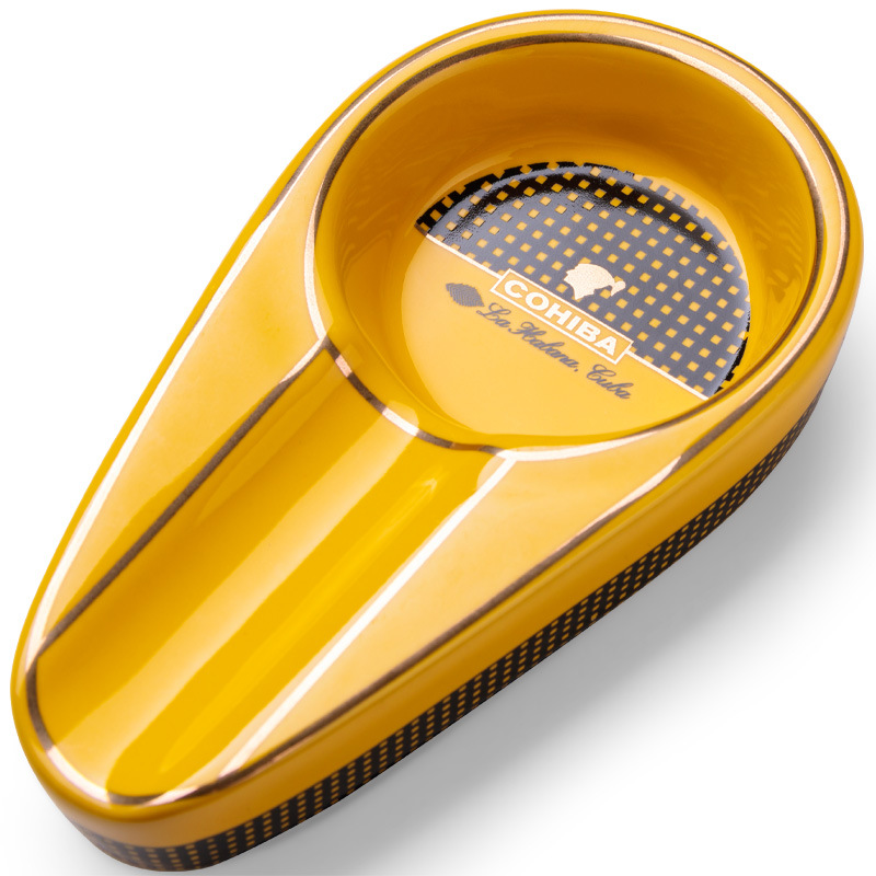 Portable Ceramics Painted Single Slot Tobacco Pattern Ashtray - Image 5