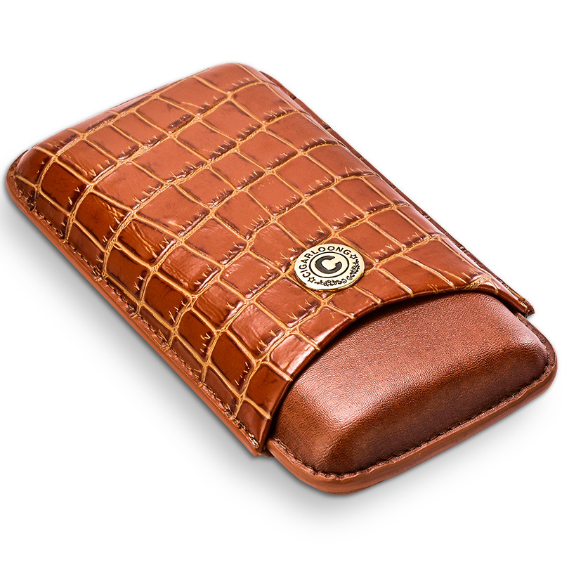 Travel Portable Leather Cigar Humidor Case For 3 Cigars - Image 5