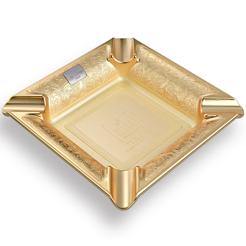 Premium Metal Four Slot Cigar Engraved Ashtray - Image 6