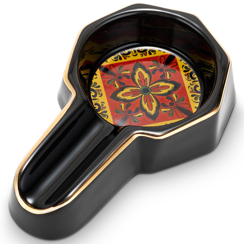 Classic Large Ceramics Single Slot Cigar Painted Ashtray - Image 6