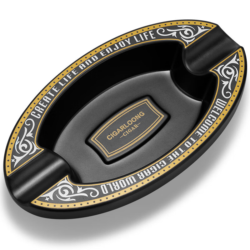 Luxury Elegant Resin Two Slot Cigar Painted Ashtray - Image 6