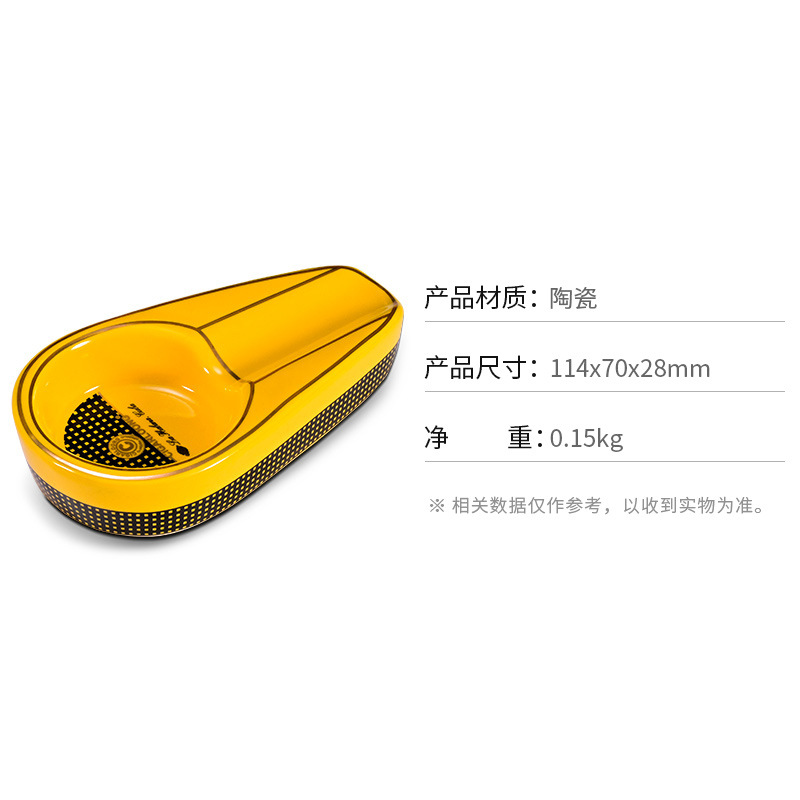 Portable Ceramics Painted Single Slot Tobacco Pattern Ashtray - Image 6