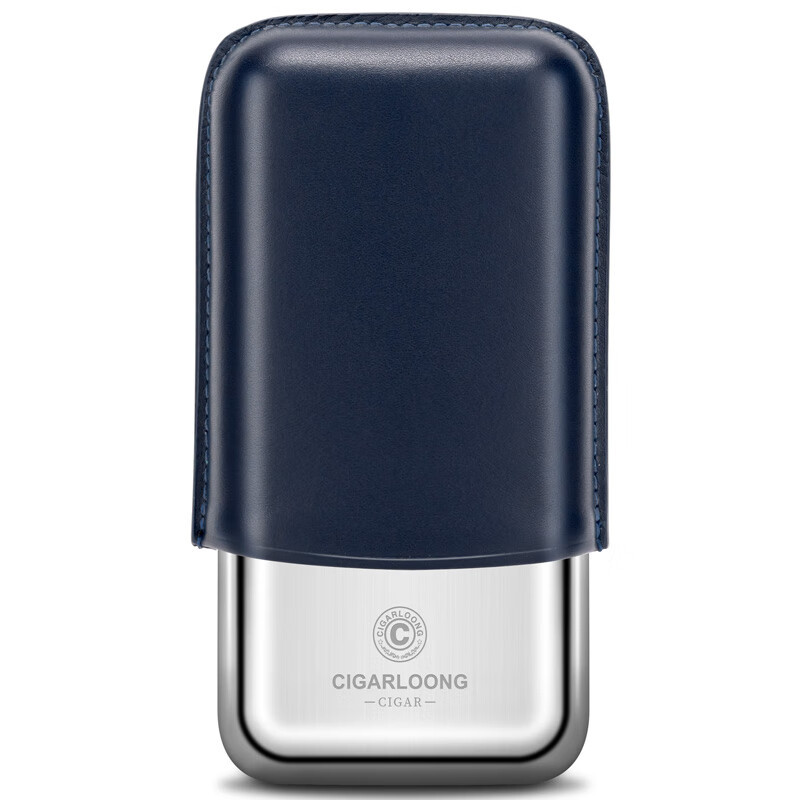 Portable Stainless Steel With Leather Cigar Case For 3 Cigars - Image 7