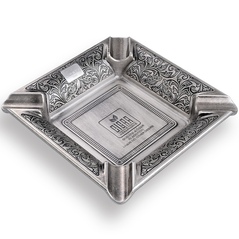 Premium Metal Four Slot Cigar Engraved Ashtray - Image 7