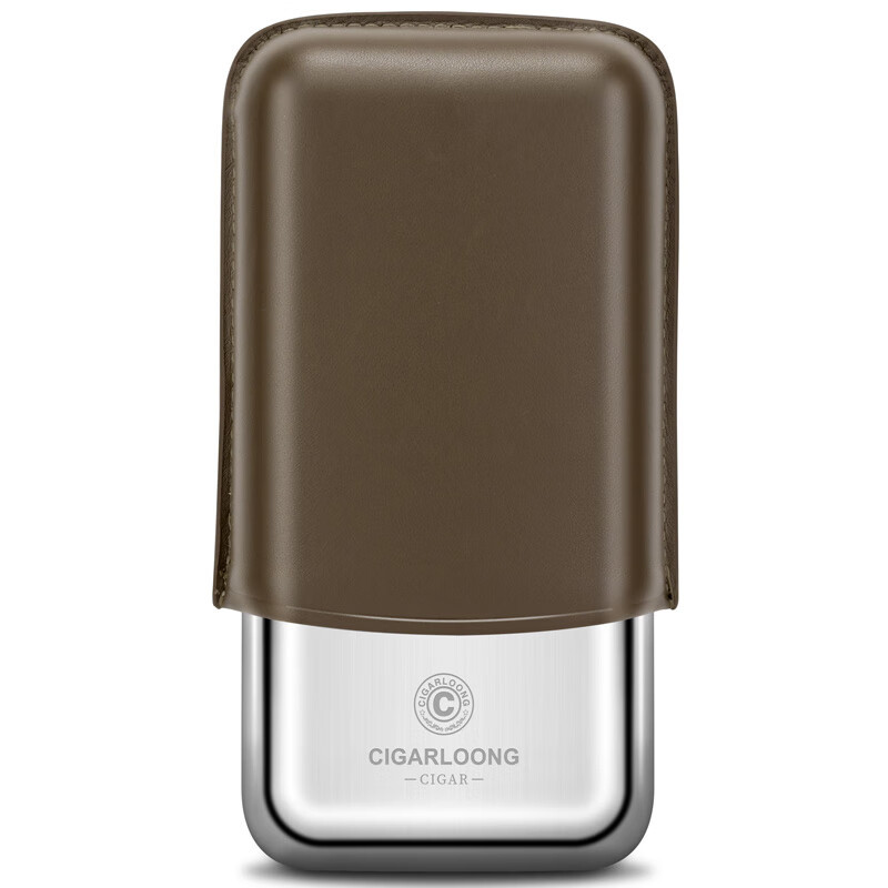 Portable Stainless Steel With Leather Cigar Case For 3 Cigars - Image 8