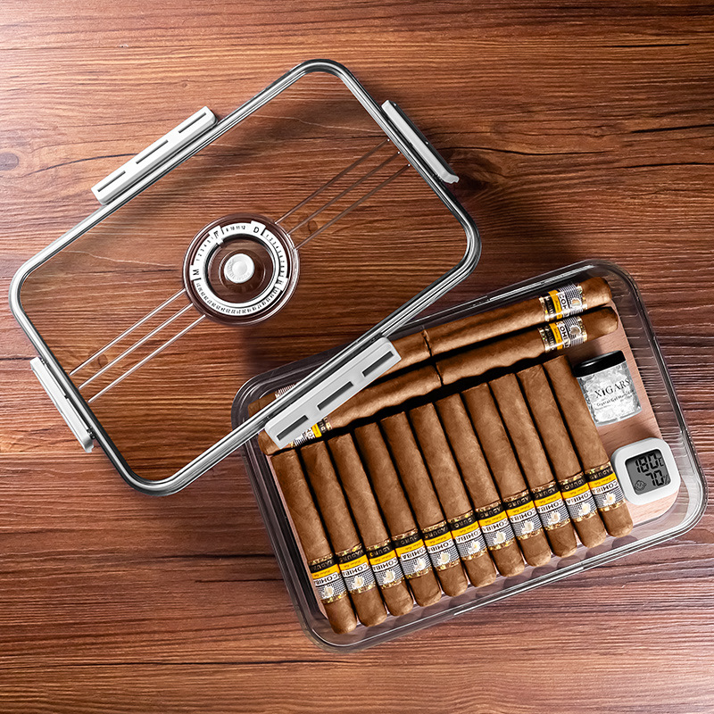 Vintage Cedar Wood Double Layer Large Cigar Humidor Case - Image 8