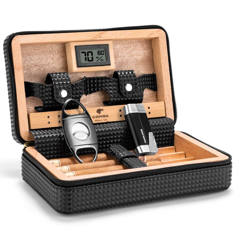 Vintage Silicone Leather Cigar Humidor Box Case - Image 8