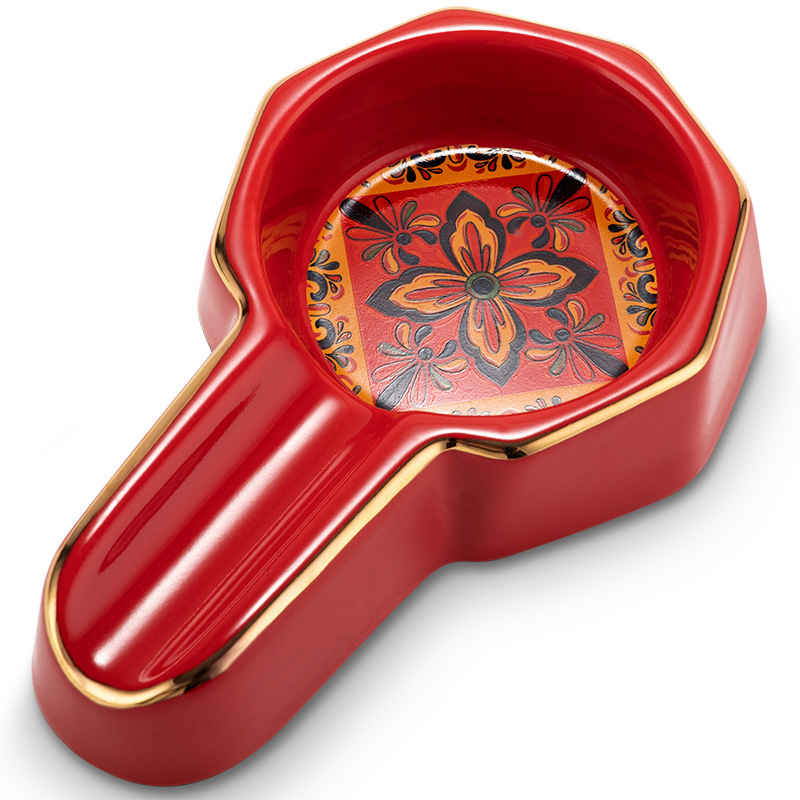 Classic Large Ceramics Single Slot Cigar Painted Ashtray - Image 9
