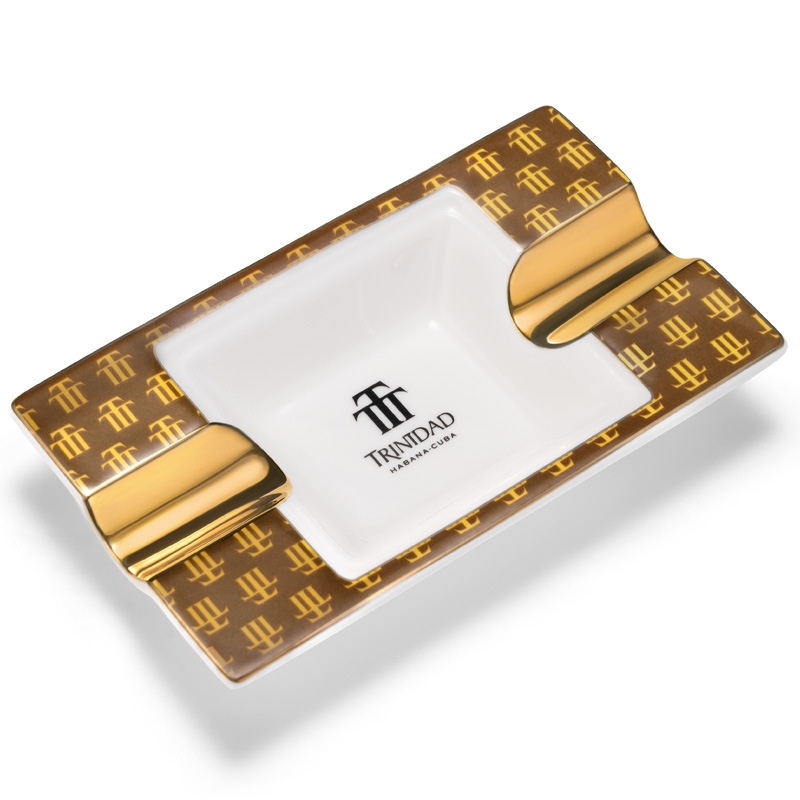 Luxury Elegant Ceramics Two Slot Cigar Painted Ashtray - Image 9