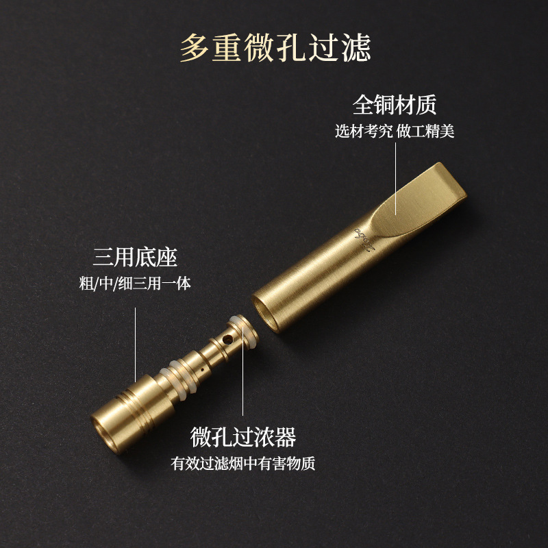 ZOBO Recyclable Multi-Filtering Brass Cigarette Filter Holder - Image 3